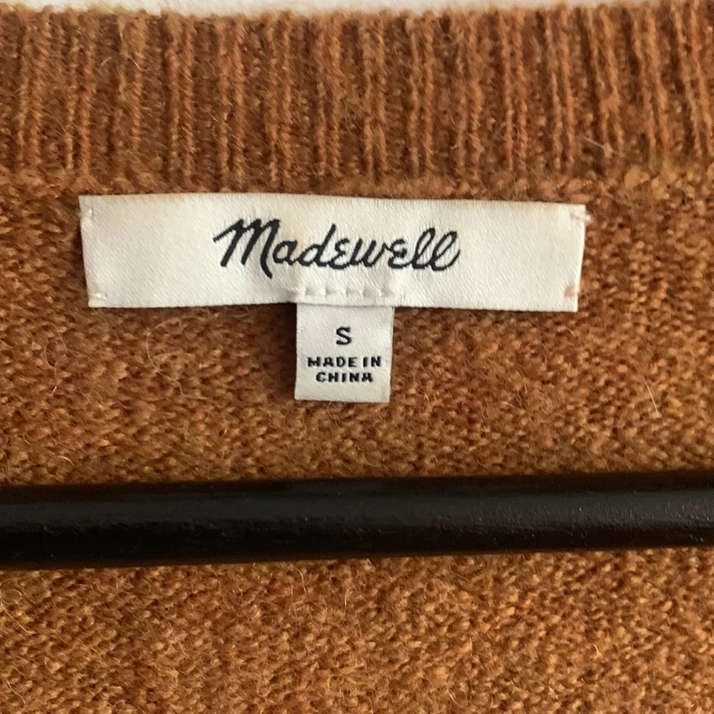 Madewell Wrap Front Pullover Sweater Brown Small Alpaca Wool Blends Cozy Cabin